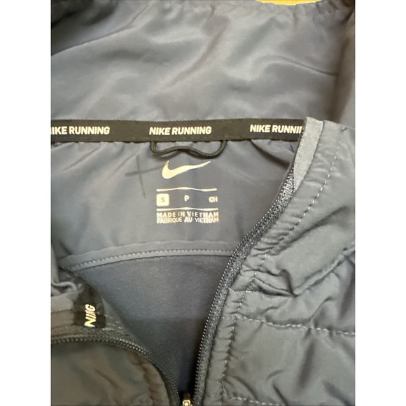 Nike Running Full Zip Quilted Vest Womens Small Blue Outdoor Sport Therma Fit - Picture 2 of 5
